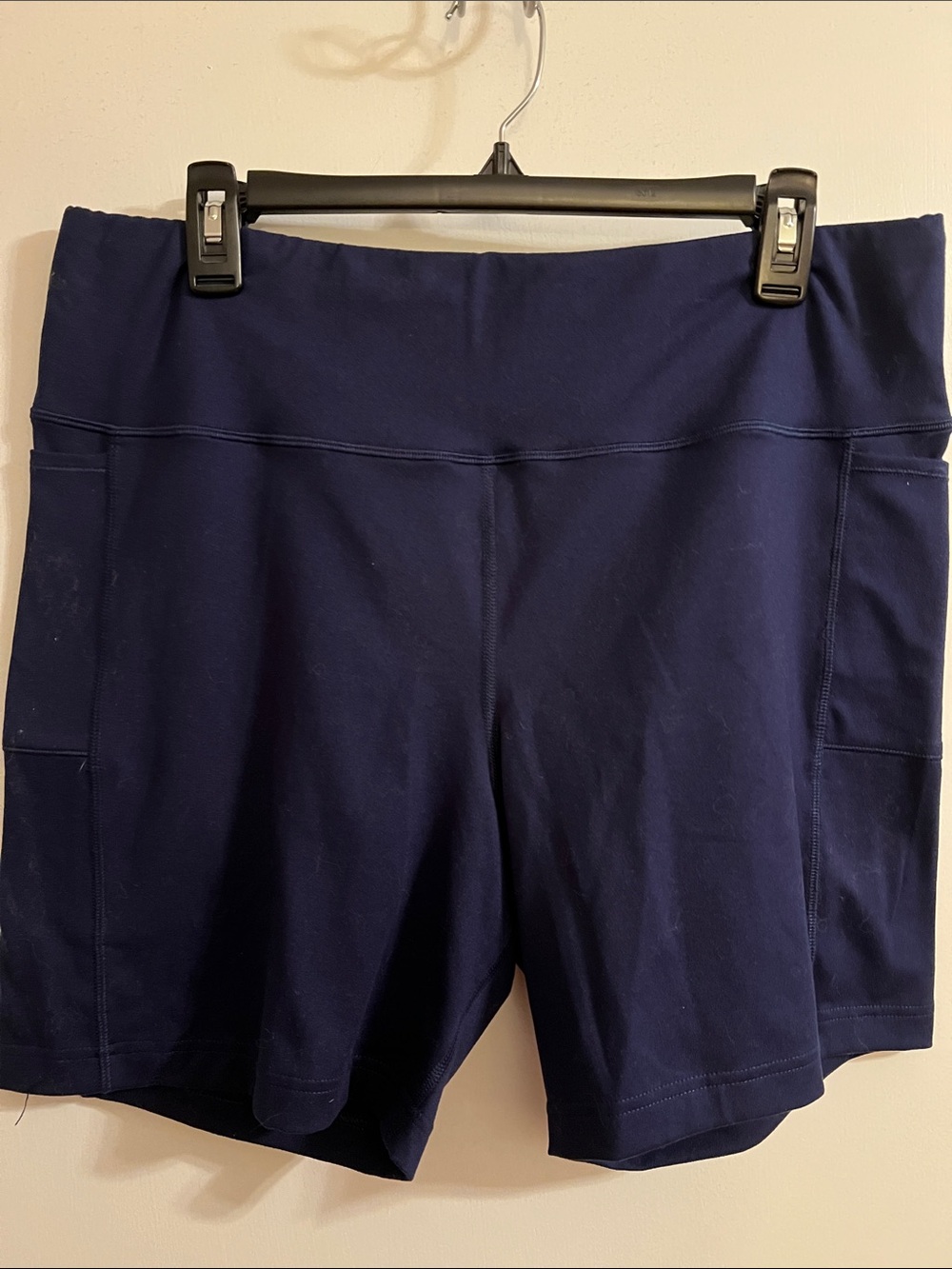 Lands’ End High-Rise Navy Athletic Shorts for Women